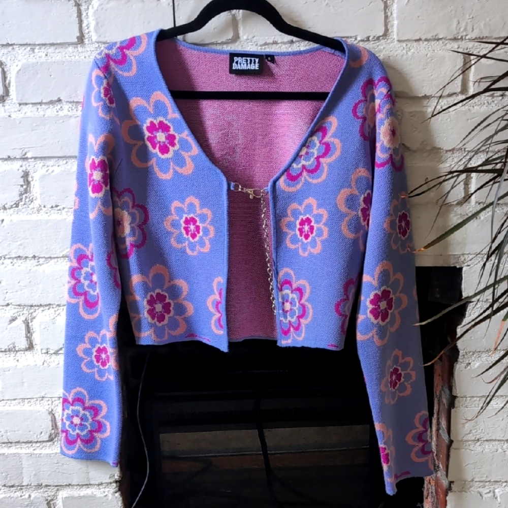Pretty Damage Flower Cardigan S